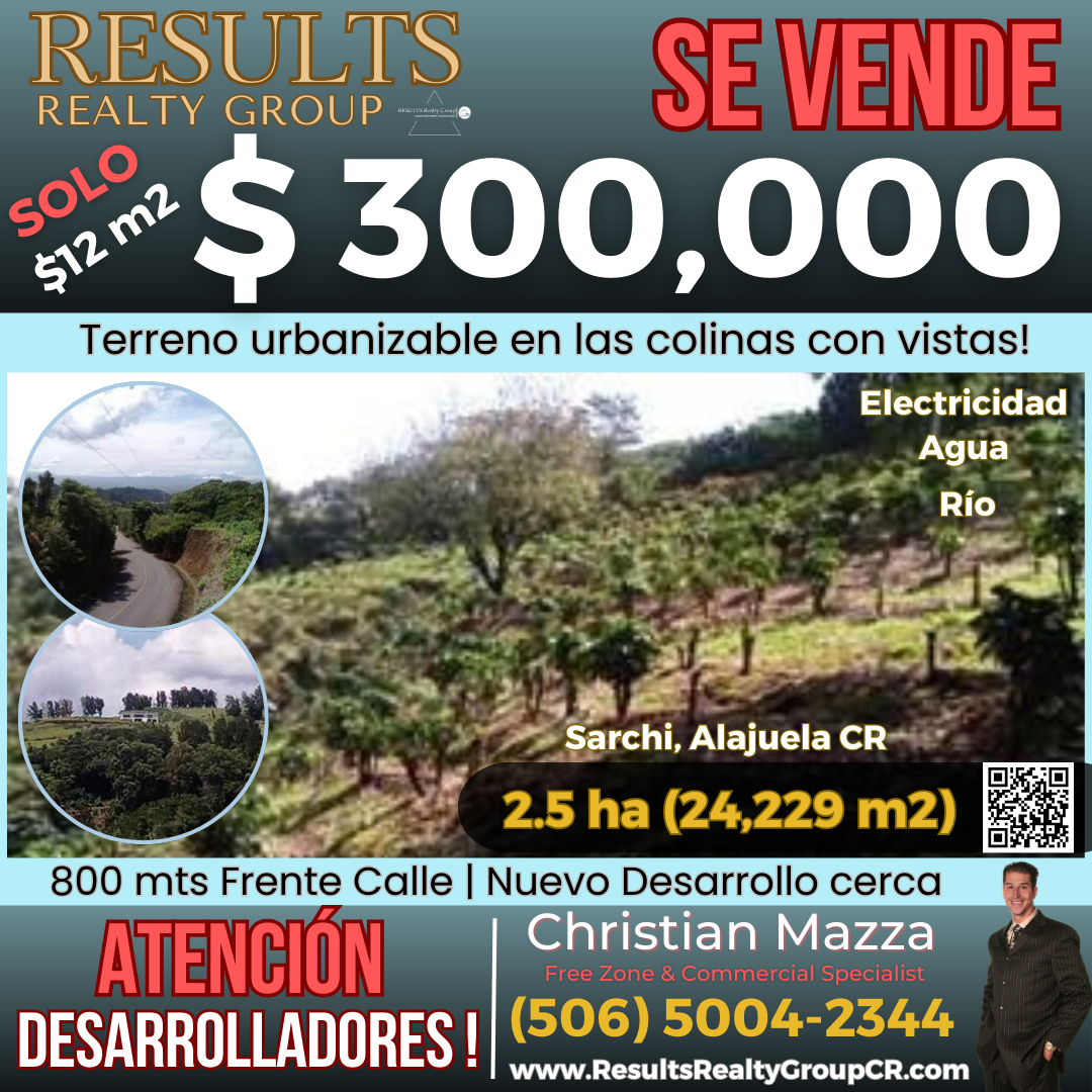 Terreno en venta en Sarchí, Alajuela